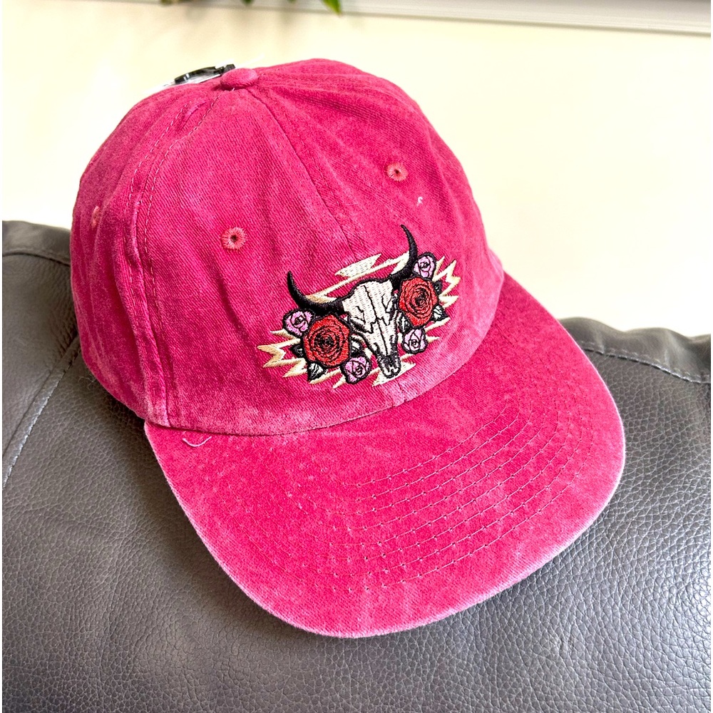 NWT Nicely Distressed Ladies Red Cap